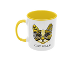 Tasse Tiertasse Katzentasse Katze mit Spruch "Cat Walk"