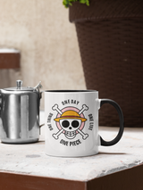 Tasse Comic Motivtasse One Piece rosa Tasse mit Spruch "One Piece - One Day"