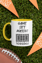 Tasse Sport oder Fan Tasse Tennis Tennisass "Game-Set-Match"