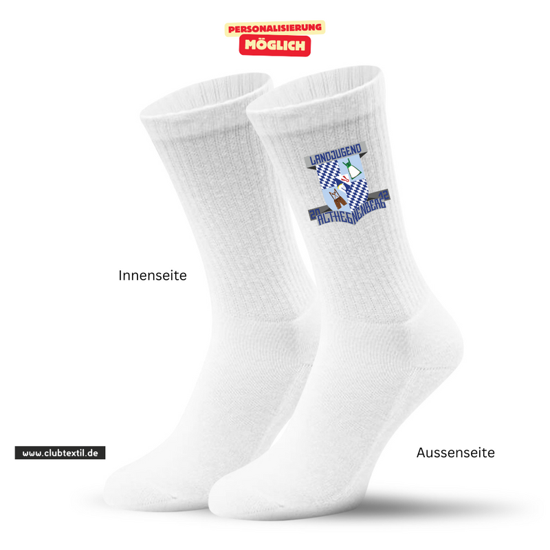 CT Tennissocken - Landjugend Althegnenberg e.V. - weiß/weiß/bunt