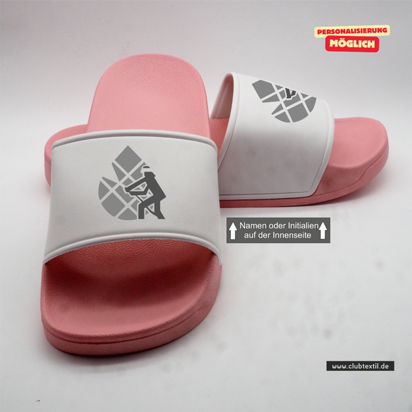 CT Badelatschen Feuerwehrverband Augsburg - rosa/weiß - Logo