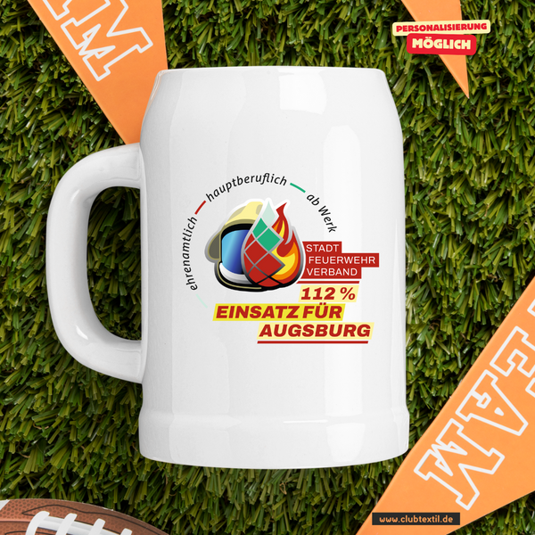 CT Bierkrug - weiß - V 1 - Feuerwehrverband Augsburg