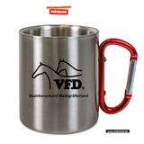 CT Edelstahl-Tasse mit Karabiner Trek - silber - VFD e.V. - Marktgräflerland