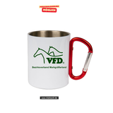 CT Edelstahl-Tasse mit Karabiner Trek - weiß - VFD e.V. - Marktgräflerland