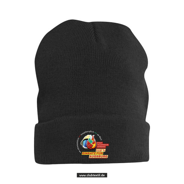 Clique Strickmütze - schwarz - V1 - Feuerwehrverband Augsburg