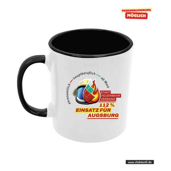 CT Tasse - schwarz - Feuerwehrverband Augsburg