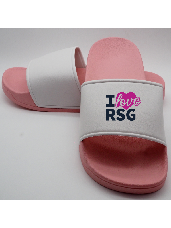 CT Badelatschen "I love RSG" - rosa/weiß