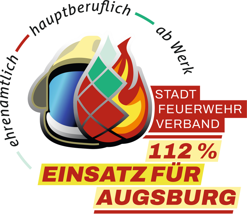 Daiber Schlauchschal - schwarzgrau meliert - Wappen - Feuerwehrverband Augsburg