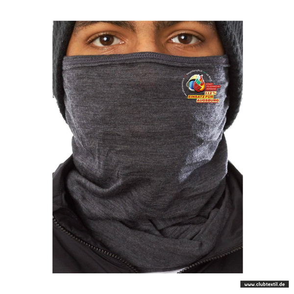 Daiber Schlauchschal - schwarzgrau meliert - Logo - Feuerwehrverband Augsburg