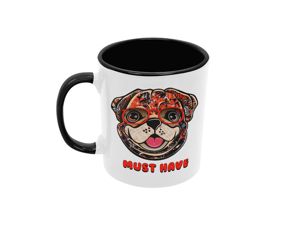 Tasse Tiertasse Hundetasse Mops mit Spruch "Must Have"