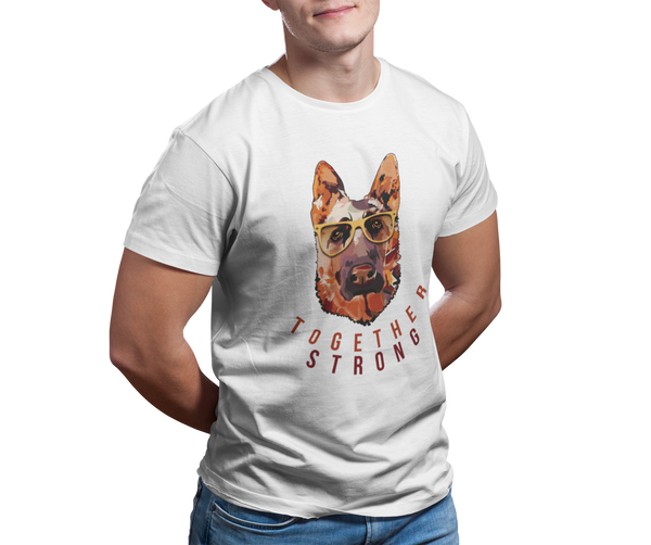 T-Shirt Unisex Hunde T-Shirt Schäferhund mit Spruch "Together Strong"