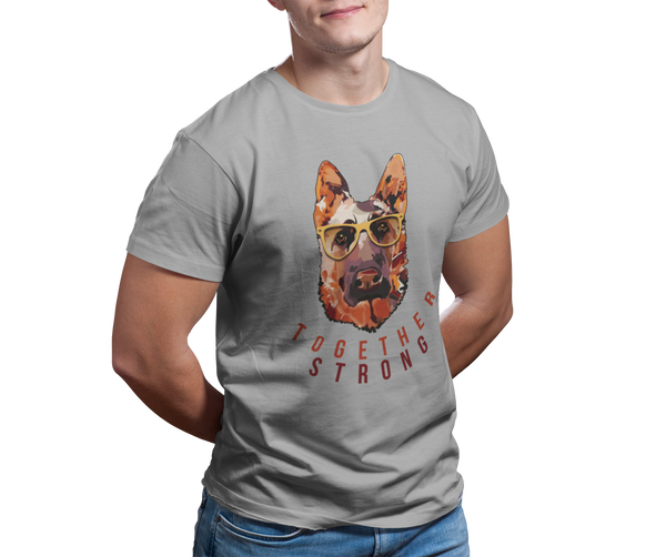 T-Shirt Unisex Hunde T-Shirt Schäferhund mit Spruch "Together Strong"