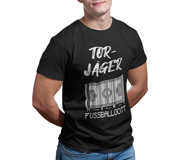 T-Shirt Sport oder Fan T-Shirt Fußballgott "Torjäger"