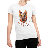 T-Shirt Damen Hunde T-Shirt Schäferhund mit Spruch "Together Strong"