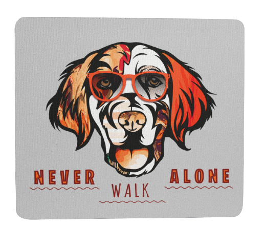 Mousepad, Mousepad Tiere, Golden Retriever, Never walk Allone