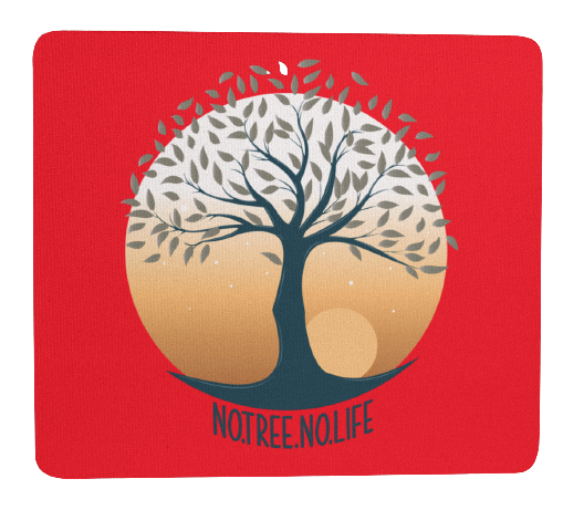 Mousepad Hobby Yoga Mousepad mit Spruch "No Tree No Life" Lebensbaum