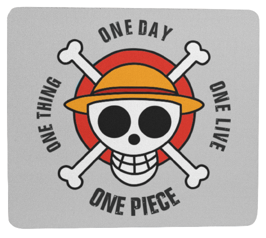 Mousepad Comic One Piece rot Mousepad mit Spruch "One Piece - One Day"