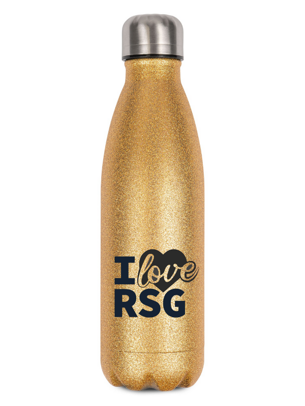 CT Glitzer-Thermoflasche "I love RSG" - gold