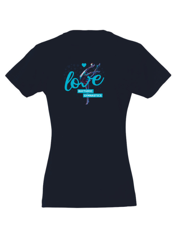 Clique BASIC-T Damen schwarz mit Love Logo türkis