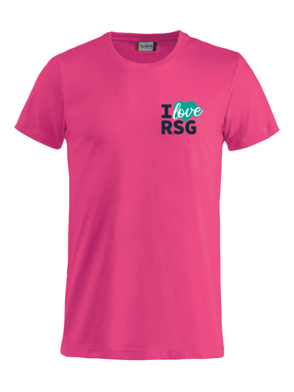 Clique BASIC-T Kinder pink mit Love Logo türkis