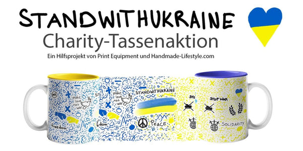 Charity-Tasse STAND WITH UKRAINE Farbe: Blau