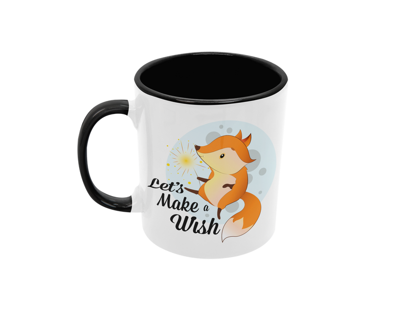 Tasse Kindertasse Fuchs Tasse mit Spruch "Make A Wish"