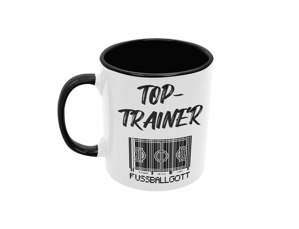 Tasse Sport oder Fan Tasse Fussball Fußballgott "Top Trainer"