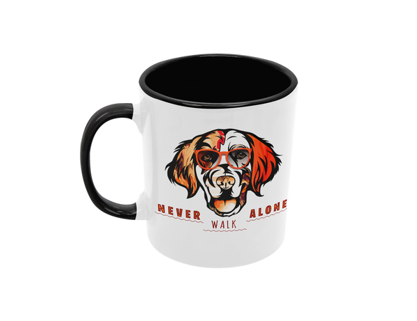 Tasse Tiertasse Hundetasse Golden Retriever mit Spruch "Never walk Alone"