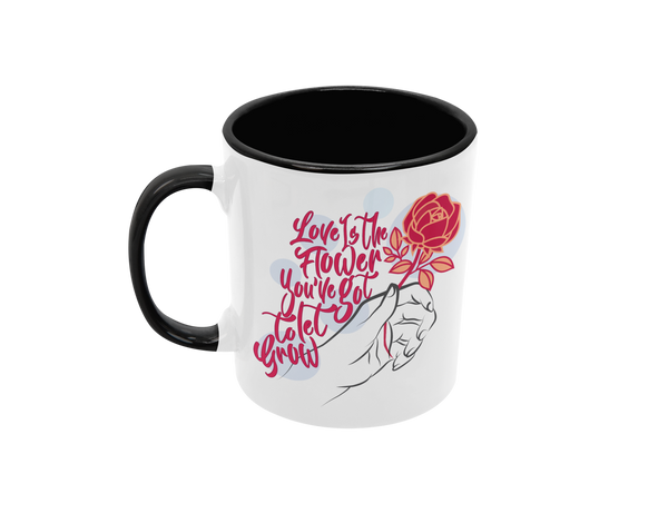 Tasse Liebe Tassen für Verliebte Tassen mit Spruch "Love Is The Flower"