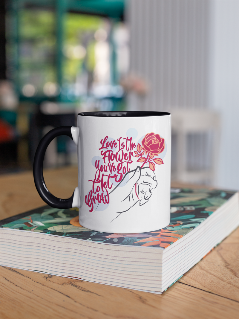 Tasse Liebe Tassen für Verliebte Tassen mit Spruch "Love Is The Flower"