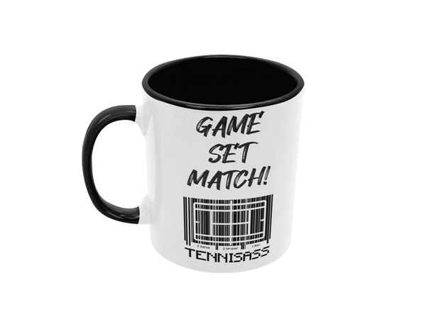 Tasse Sport oder Fan Tasse Tennis Tennisass "Game-Set-Match"