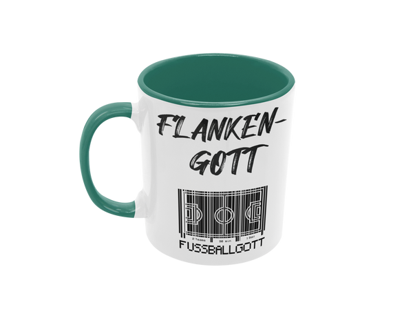 Tasse Sport oder Fan Tasse Fussball Fußballgott "Flankengott"