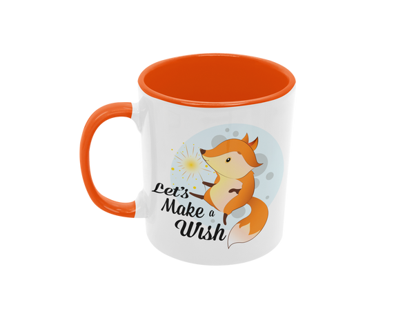 Tasse Kindertasse Fuchs Tasse mit Spruch "Make A Wish"