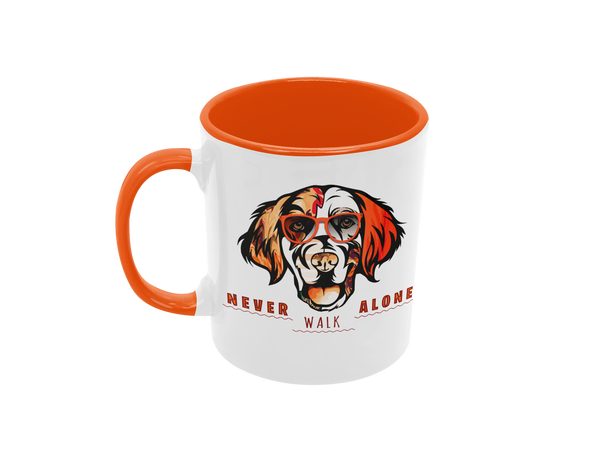Tasse Tiertasse Hundetasse Golden Retriever mit Spruch "Never walk Alone"