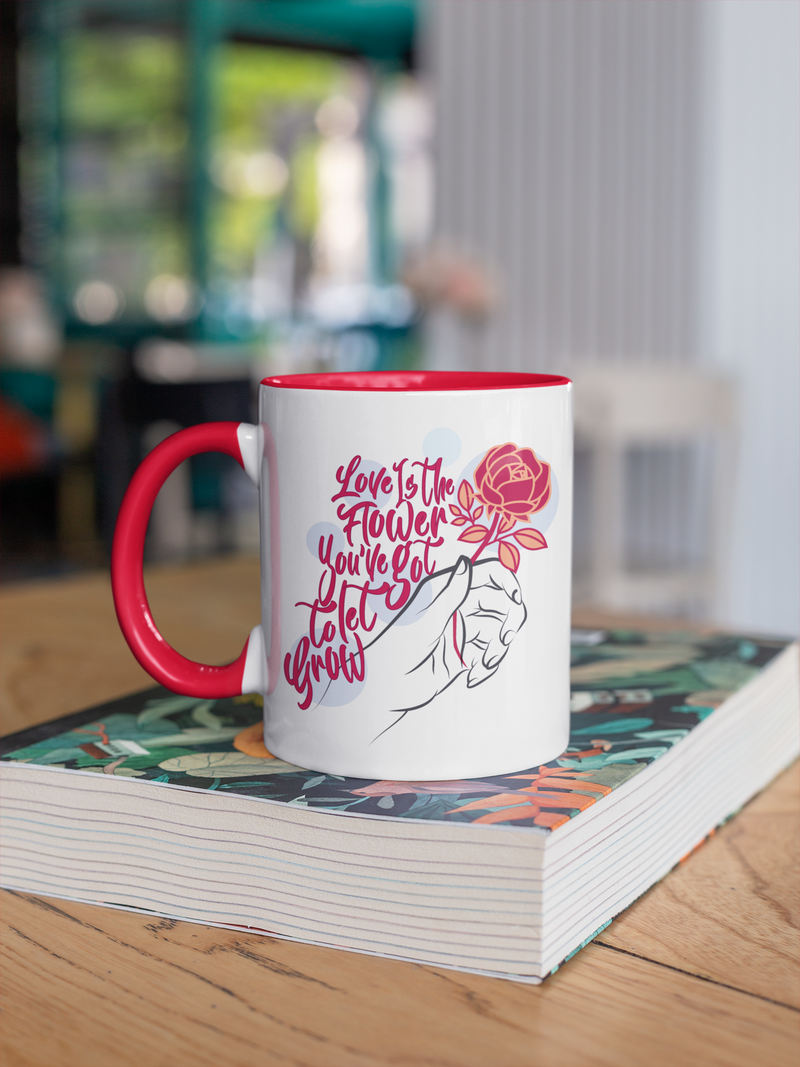 Tasse Liebe Tassen für Verliebte Tassen mit Spruch "Love Is The Flower"